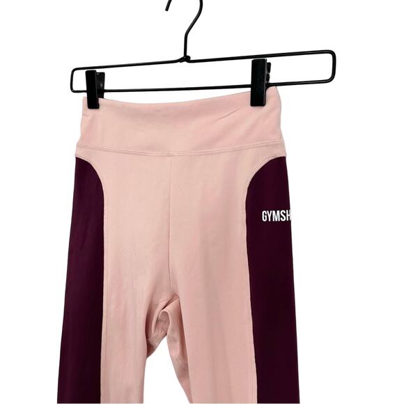 Gymshark Illusion Leggings Full Length Blush Pink Colorblock Size XS - Picture 4 of 6